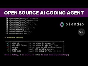Developer workspace featuring an open-source AI coding assistant with contextual recommendations.