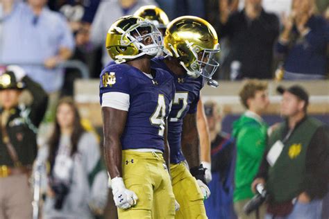 The Notre Dame running back celebrates after Williams scores against Stanford.