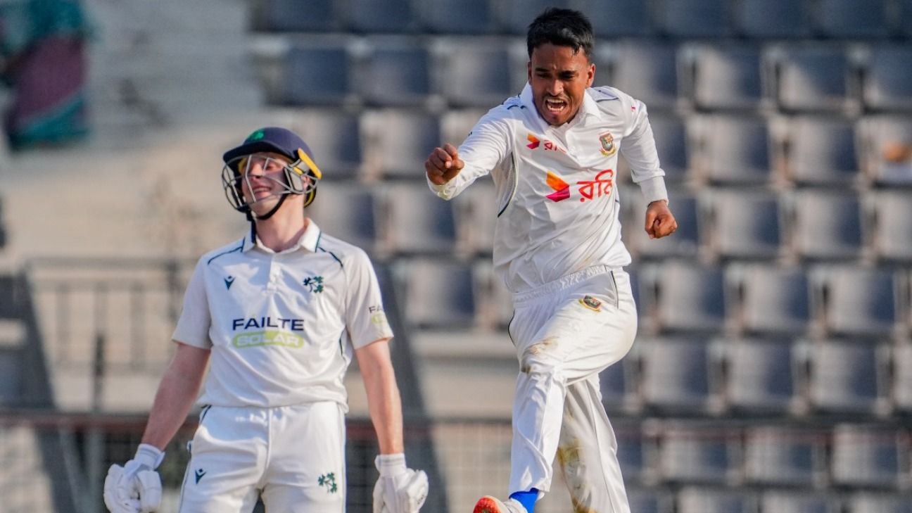 Debutants Cade Carmichael, Jordan Neill (Ireland), and Hasan Murad (Bangladesh) shine in their first Test appearances.