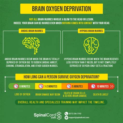 Medical diagram showing effects of oxygen deprivation on the brain.