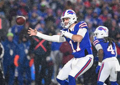 Josh Allen launches a 43-yard touchdown pass to Tyrell Shavers against the Buccaneers.