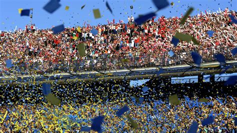 Passionate fans in the stands during the intense Superclasico rivalry