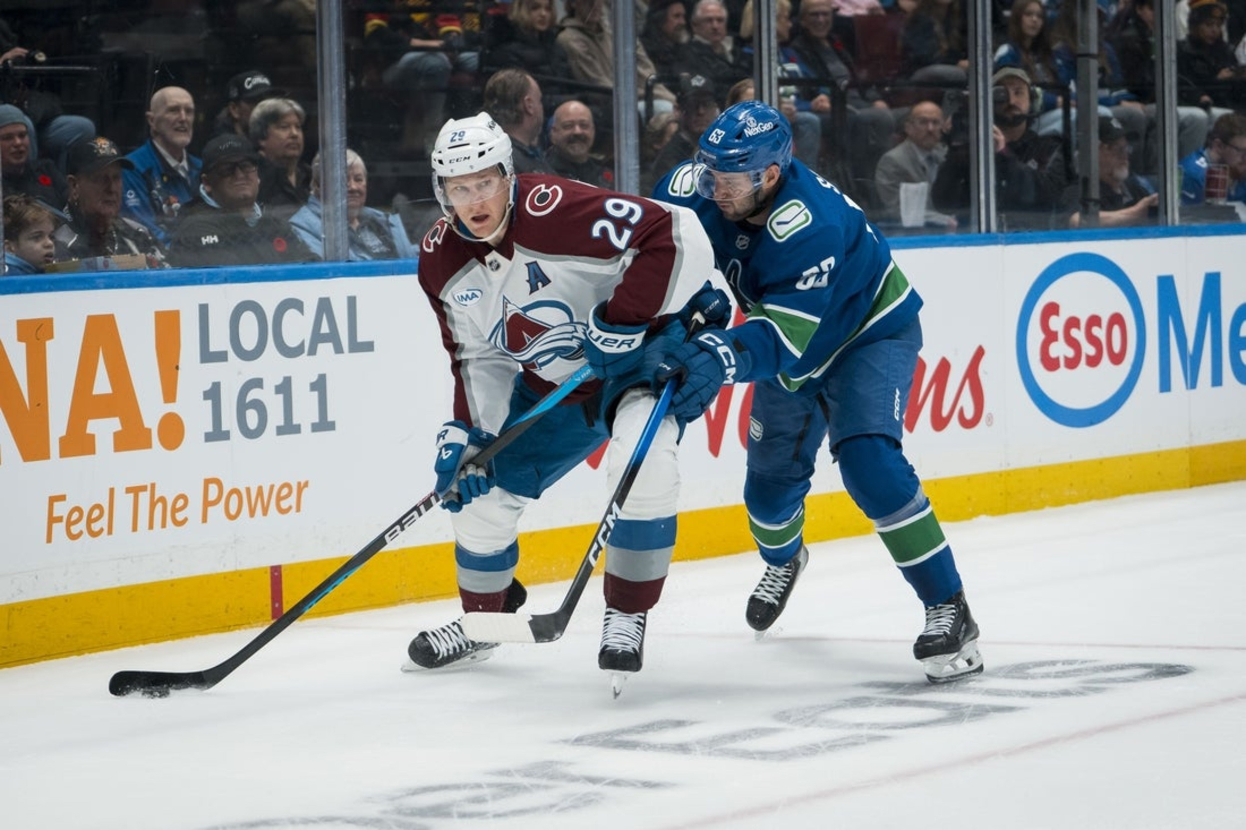Gavin Brindley celebrates his game-winning overtime goal against the Vancouver Canucks.