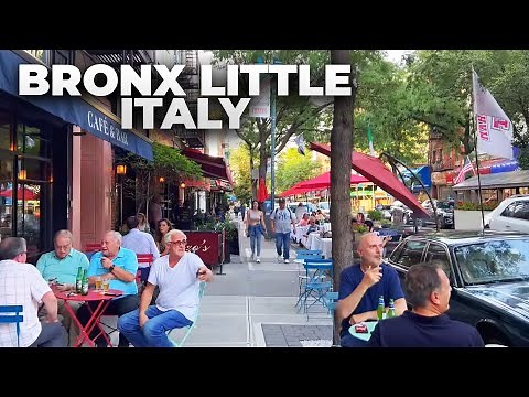 Colorful storefronts in Arthur Avenue, the heart of the Bronx's Little Italy
