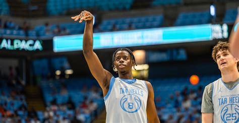 Wilson celebrates after becoming the first UNC freshman with four consecutive double-doubles.
