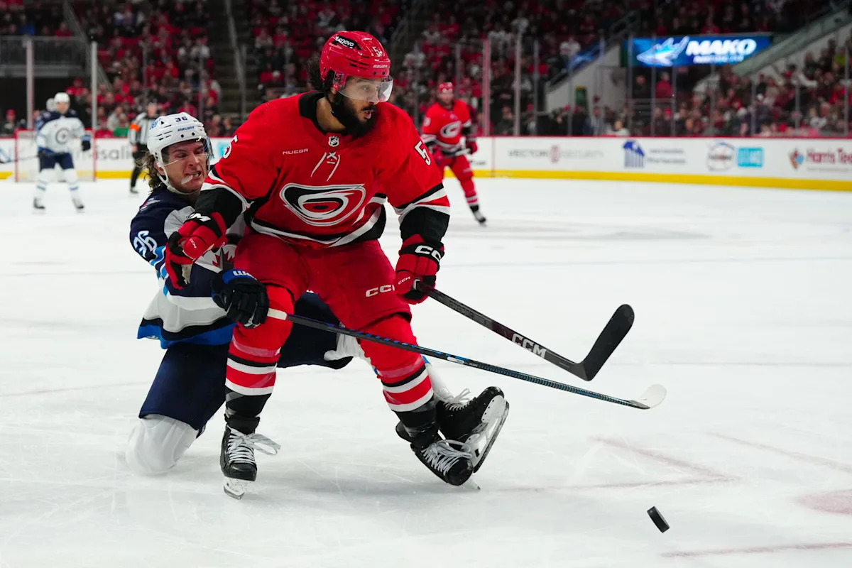 Chatfield skates during morning practice before his potential return.