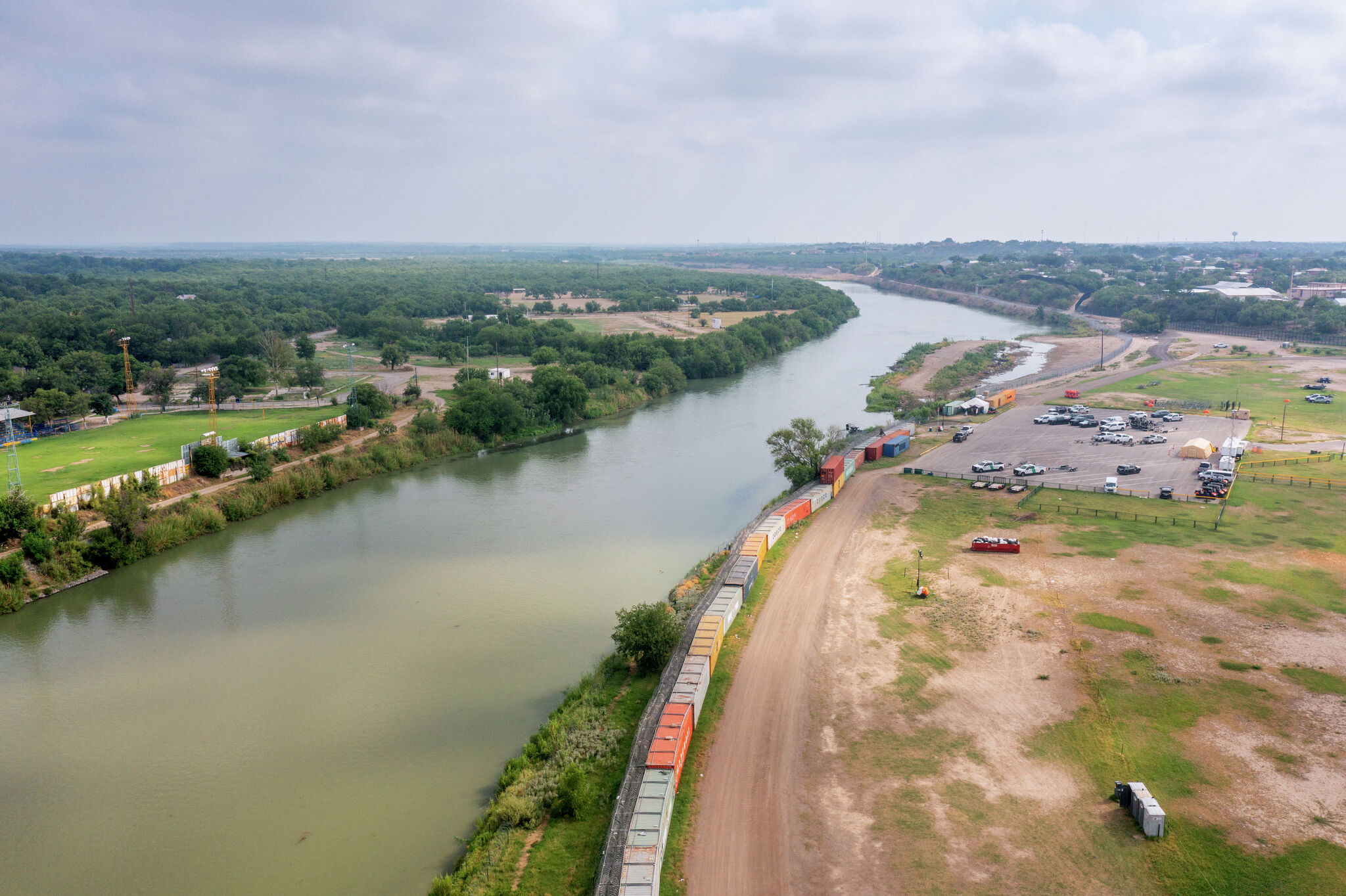 The drought-stricken Rio Grande near the Texas-Mexico border, where water levels have reached record lows.