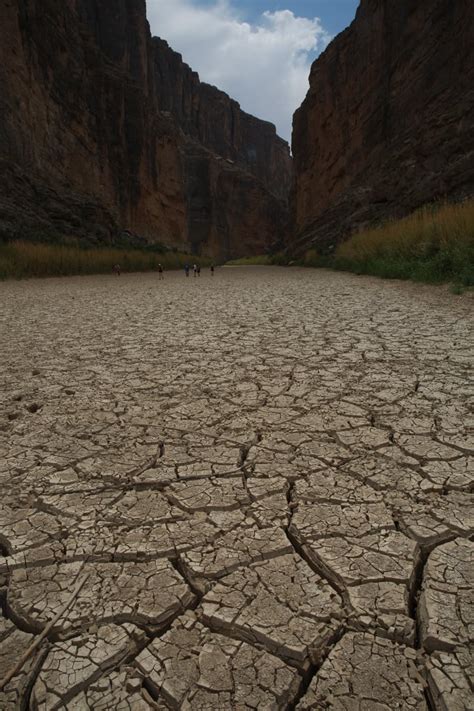 The Rio Grande river showing severe drought conditions at the Texas-Mexico border.