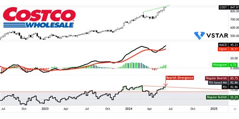 A graph depicting Costco's stock price decline over the past year.