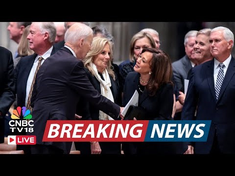 Cheney family members including Lynne, Liz, and Mary Cheney at the memorial service.