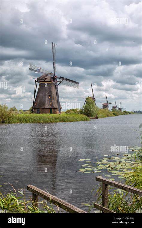 Traditional windmills at Kinderdijk, a UNESCO World Heritage site.