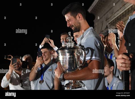Djokovic reacts after winning a point against Borges in Belgrade.
