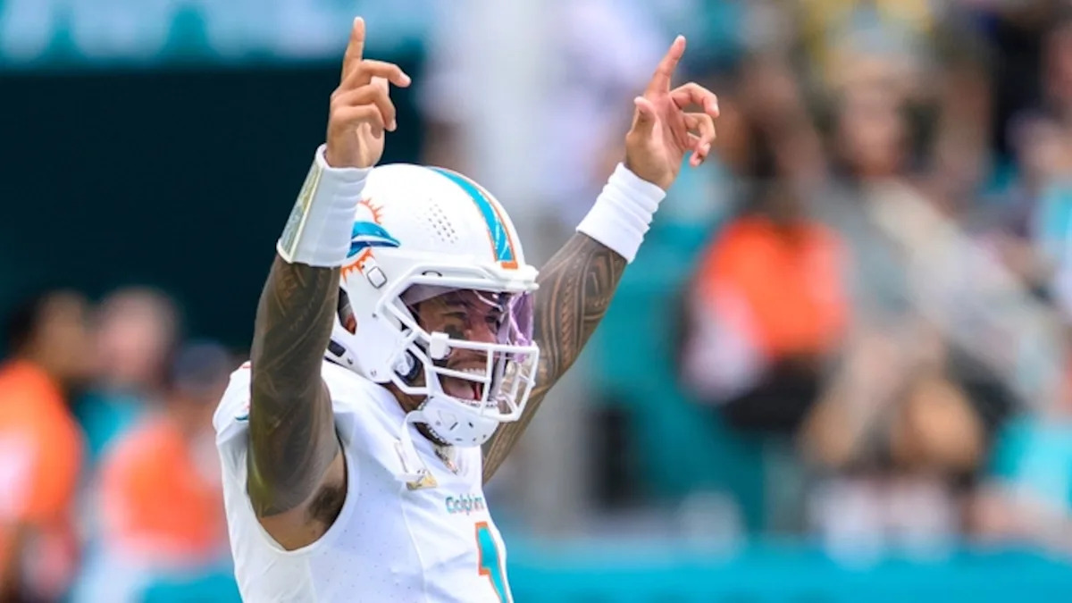 Tua Tagovailoa will lead the Dolphins' offense without star receiver Tyreek Hill in this international matchup.