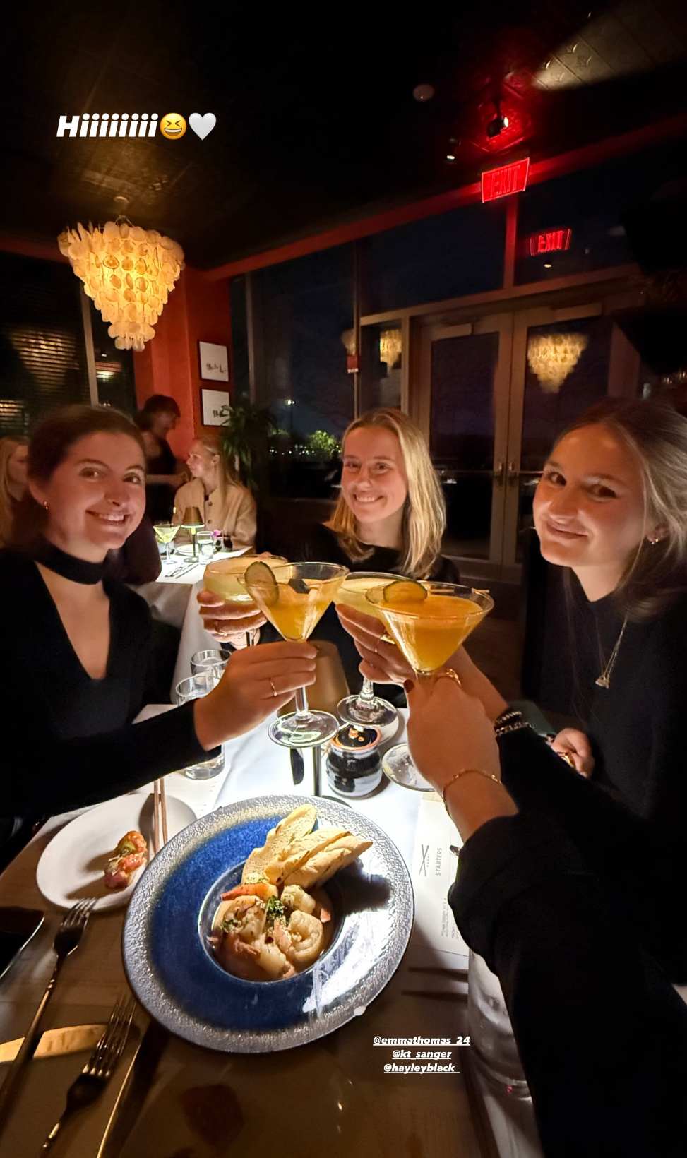 Ann enjoying a girls' night out before the Patriots vs. Buccaneers showdown