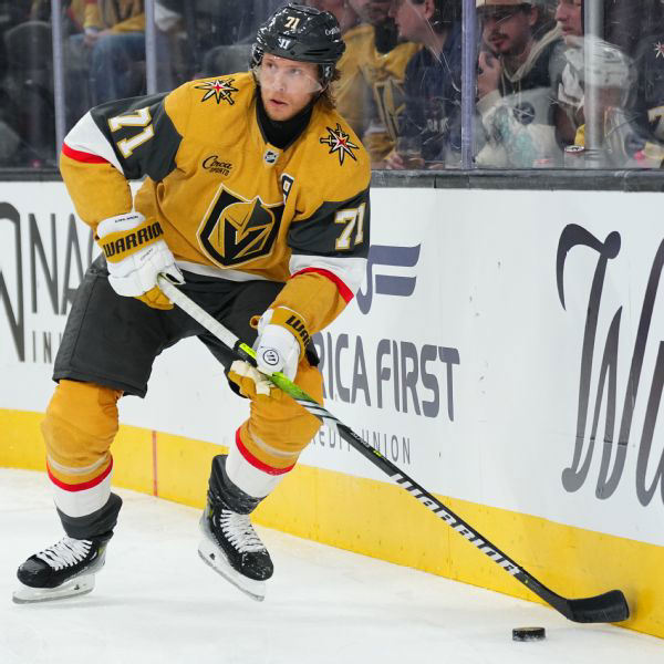 Golden Knights players react to the overtime defeat.