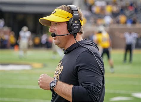 Coach Eli Drinkwitz on the sideline during a Missouri Tigers game at Memorial Stadium.