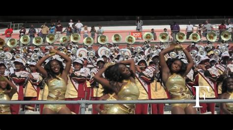 The Bethune-Cookman band energizes the crowd during the ESPN First Take live broadcast.