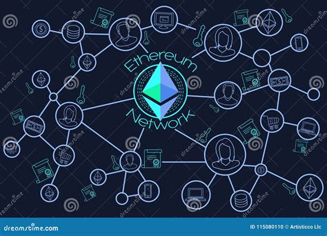 Visual representation of the Ethereum blockchain network illustrating its decentralized nature.