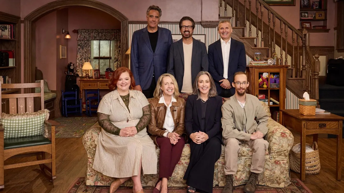 The iconic Barone family living room set, faithfully recreated for the reunion special.