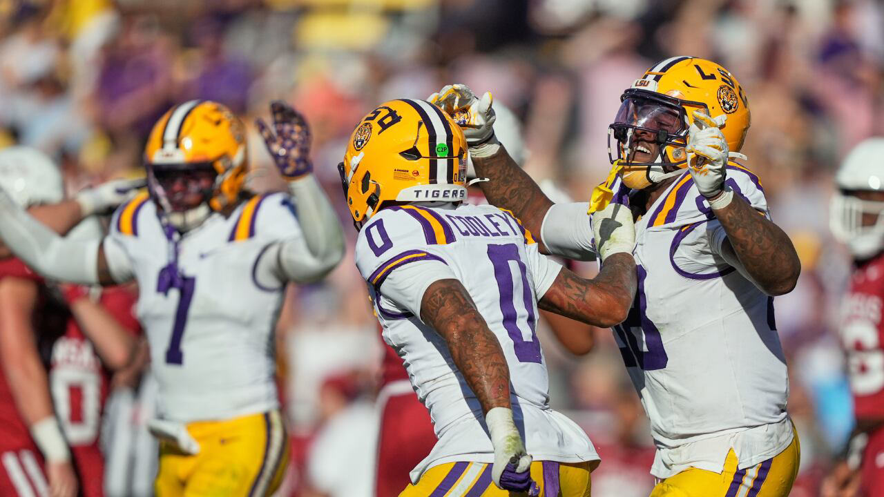 The LSU Tigers celebrate their hard-fought win against the Oklahoma Sooners.