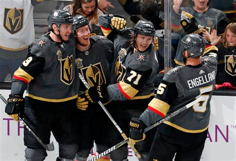 The Golden Knights take the ice for their matchup against the Mammoth.