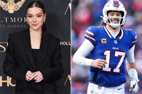 Hailee Steinfeld supporting her husband Josh Allen at a Buffalo Bills game.