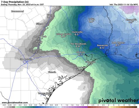 Cold front moving into Texas for Thanksgiving week.