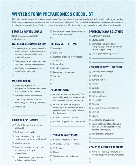 Essential items for preparing your home and vehicle for heavy snowfall conditions.