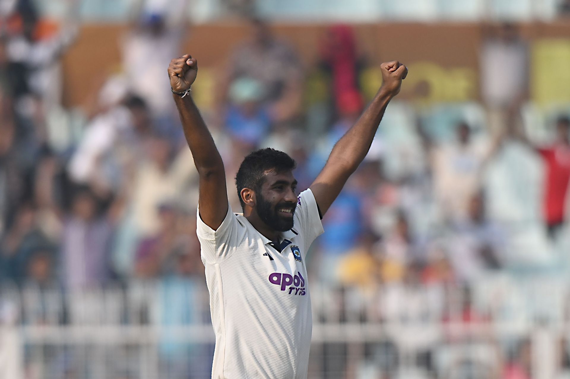 Bumrah strikes with a perfect in-swinger to dismiss Markram.