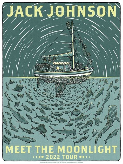 Official tour artwork featuring Jack Johnson's signature surf-rock aesthetic.