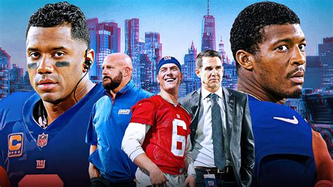 Jameis Winston (right) provides veteran leadership in the Giants' QB room.