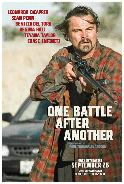 Official movie poster for Paul Thomas Anderson's 'One Battle After Another' starring Leonardo DiCaprio.