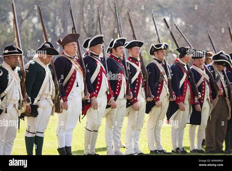 Historical reenactment of colonial troops featured in Burns' documentary