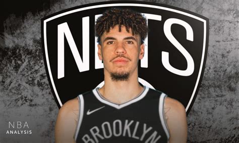 LaMelo Ball in a Brooklyn Nets uniform during a hypothetical trade scenario.