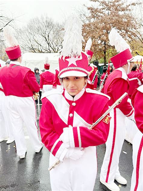 Young musicians representing their hometowns in the prestigious Macy's Great American Marching Band