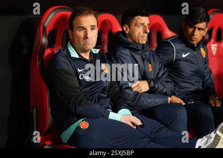 Mallorca coach Jagoba Arrasate addresses the media during his pre-match press conference.