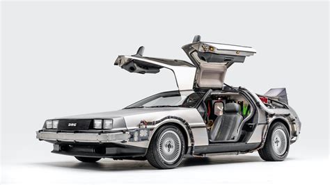 The DeLorean time machine - the star of the show.