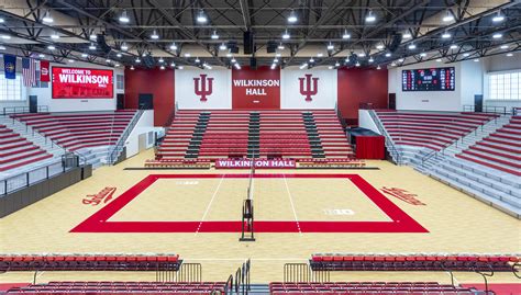 The Wilkinson Hall volleyball arena in Bloomington.