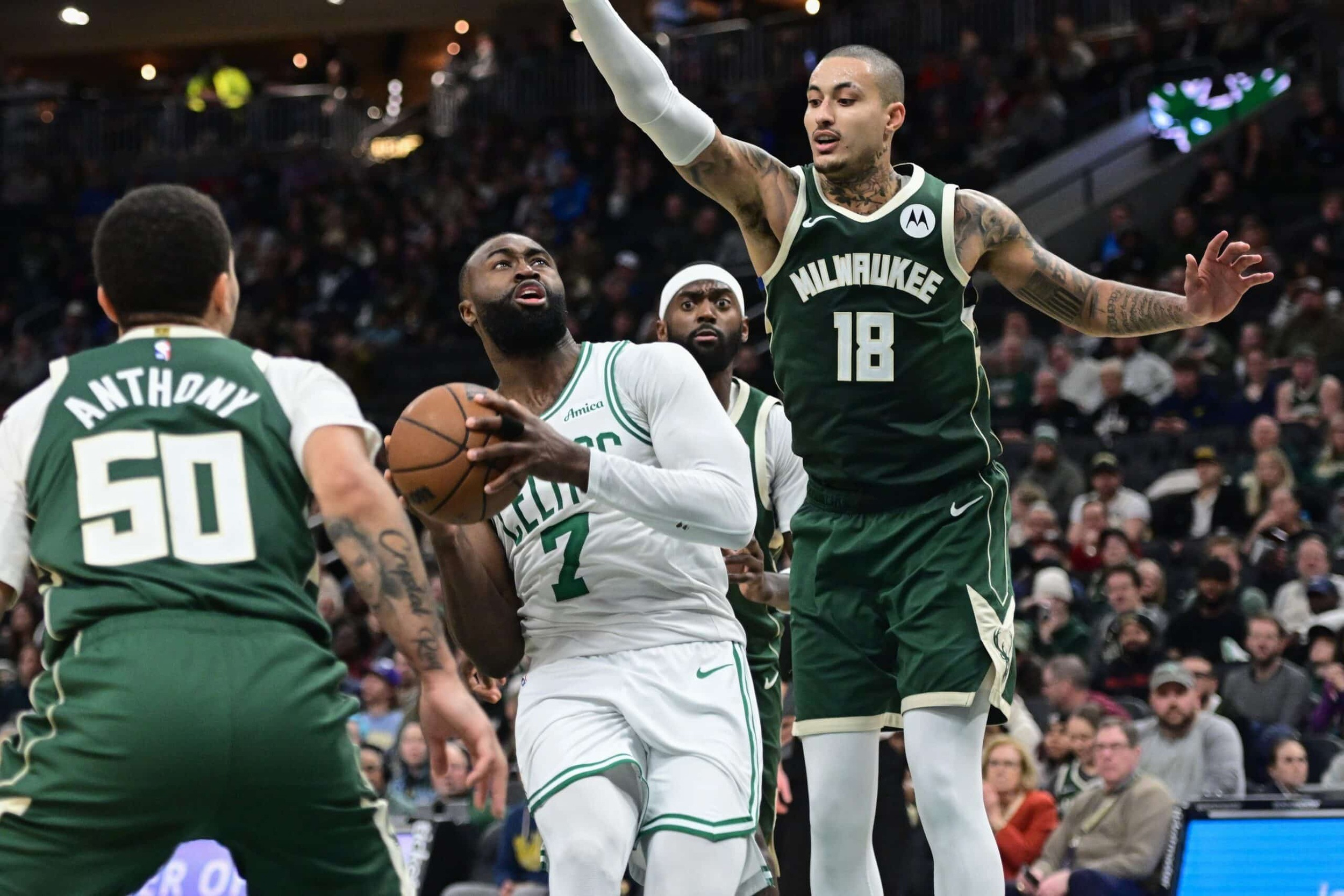 Kyle Kuzma looks to fill the scoring void for the Bucks with Giannis Antetokounmpo sidelined.