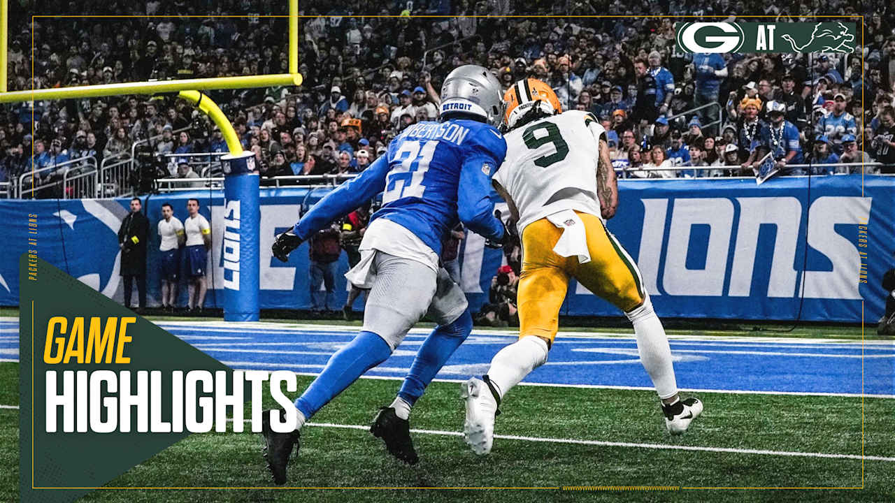 Jordan Love celebrates after throwing a touchdown pass in the Packers' 31-24 win over the Lions.
