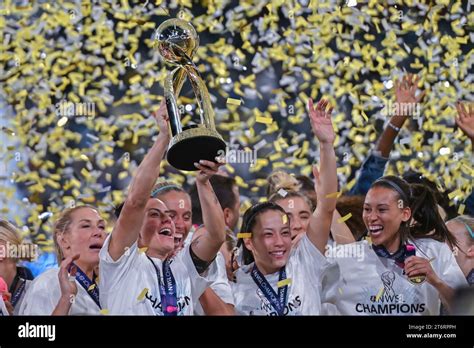 The coveted NWSL Championship trophy awaits the winner.