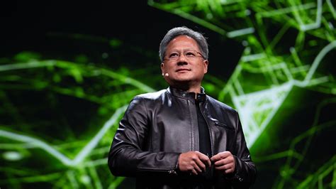 Nvidia CEO Jensen Huang presenting strong earnings results that validate the AI growth story.