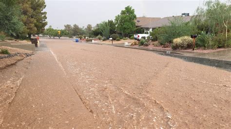Rainwater accumulates on Phoenix streets following recent storms