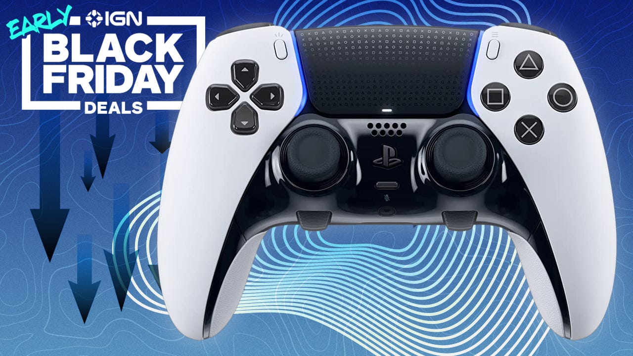 Various DualSense controller models with Black Friday discount labels