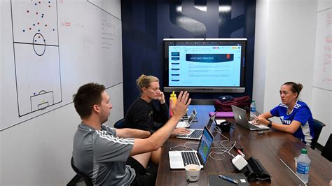 Rodriguez and his staff meticulously analyzing game film in the team's facility.