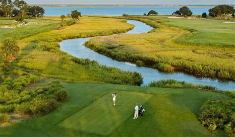 Aerial view of Sea Island's Seaside Course during the RSM Classic