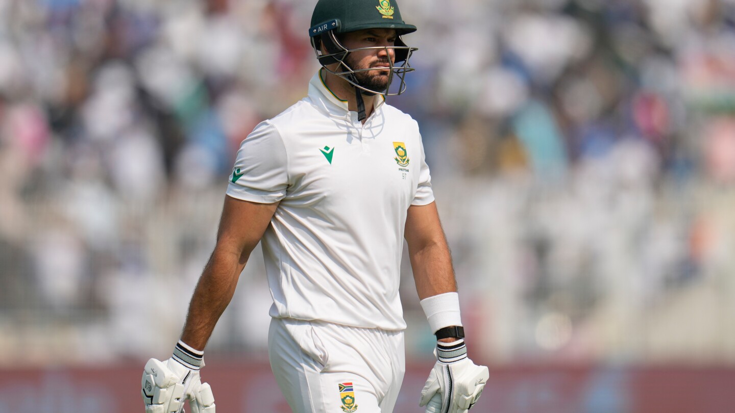 Jasprit Bumrah celebrates after dismissing Aiden Markram just before tea.