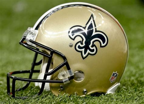 The iconic Saints helmet representing the team's identity.