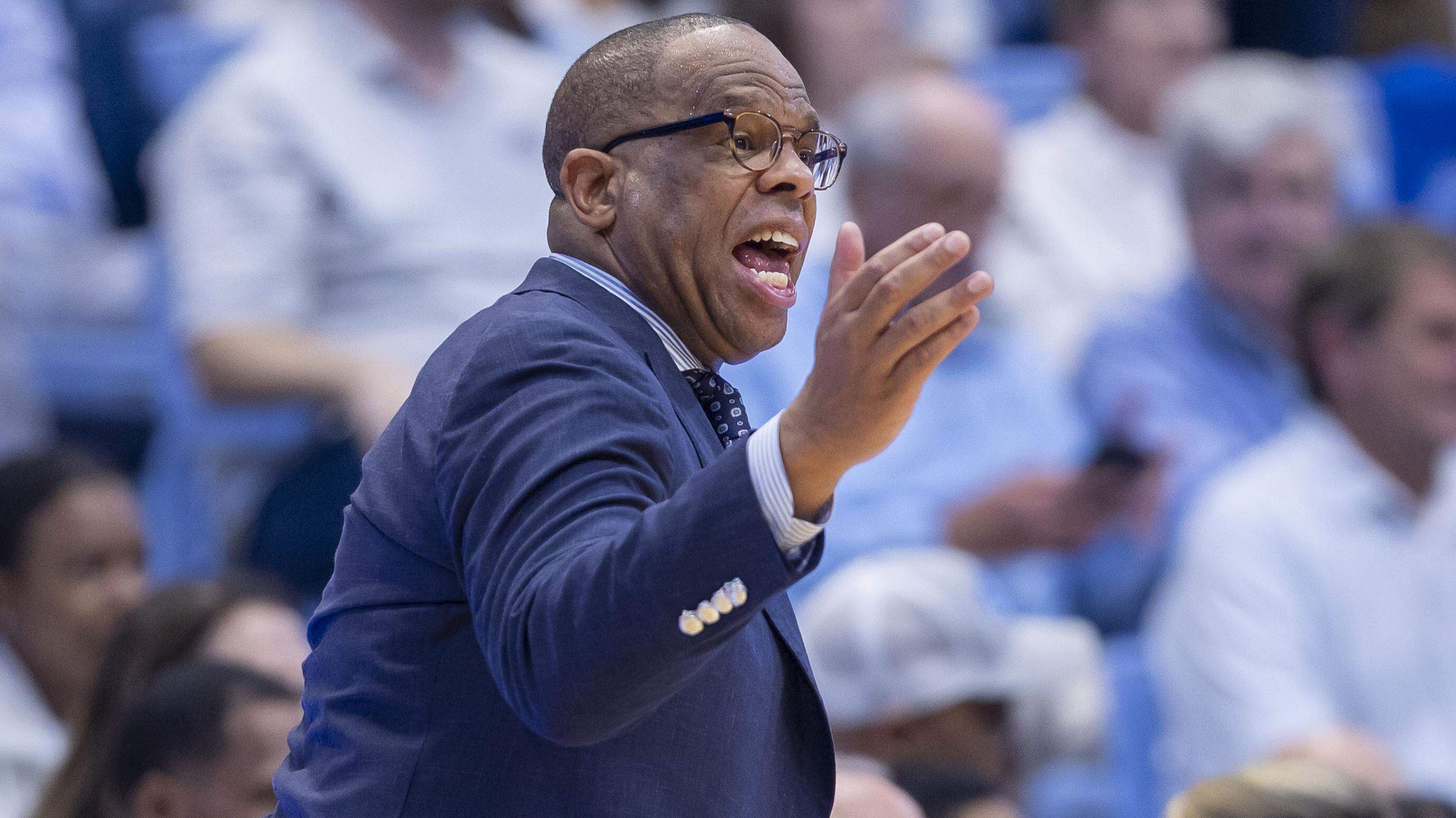 Trimble drives to the basket against Kansas in his final game before injury.
