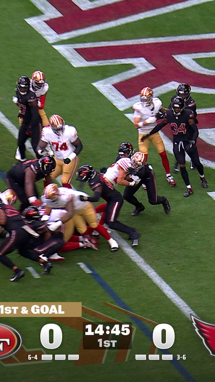 Christian McCaffrey celebrates his touchdown just moments after returning from injury.